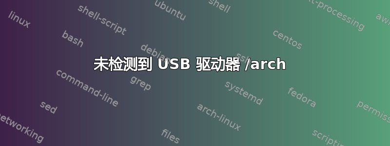 未检测到 USB 驱动器 /arch 