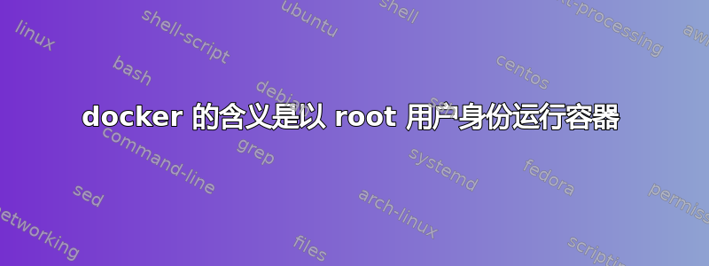 docker 的含义是以 root 用户身份运行容器