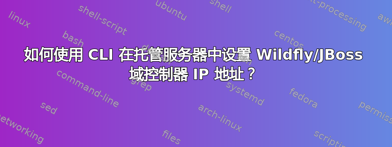 如何使用 CLI 在托管服务器中设置 Wildfly/JBoss 域控制器 IP 地址？