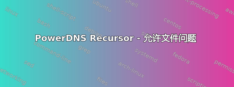 PowerDNS Recursor - 允许文件问题