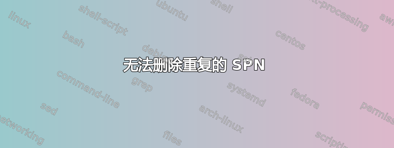 无法删除重复的 SPN