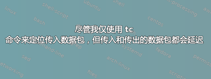 尽管我仅使用 tc 命令来定位传入数据包，但传入和传出的数据包都会延迟