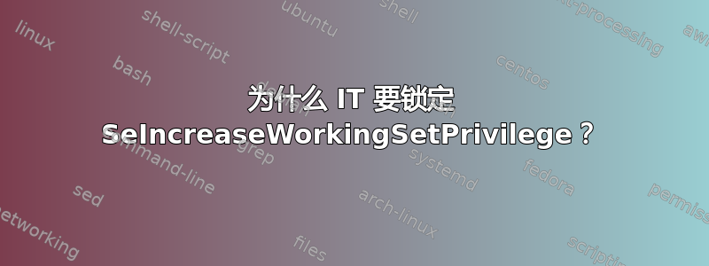 为什么 IT 要锁定 SeIncreaseWorkingSetPrivilege？