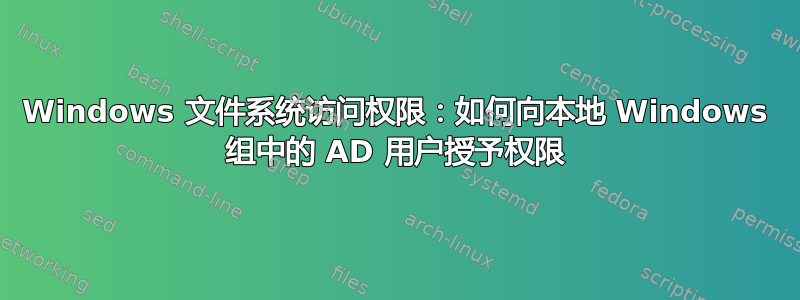 Windows 文件系统访问权限：如何向本地 Windows 组中的 AD 用户授予权限