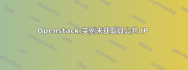 Openstack 实例未获取其公共 IP