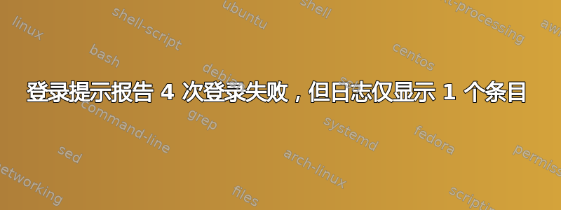 登录提示报告 4 次登录失败，但日志仅显示 1 个条目