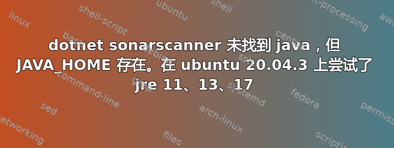 dotnet sonarscanner 未找到 java，但 JAVA_HOME 存在。在 ubuntu 20.04.3 上尝试了 jre 11、13、17