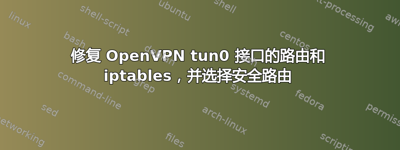 修复 OpenVPN tun0 接口的路由和 iptables，并选择安全路由