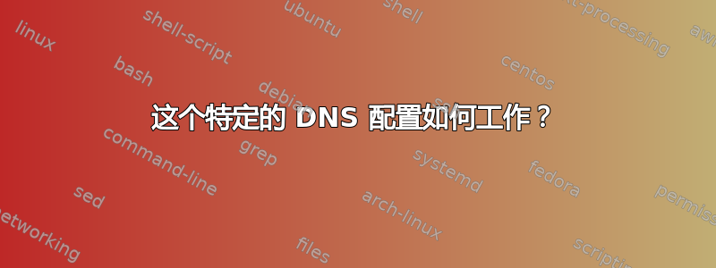 这个特定的 DNS 配置如何工作？