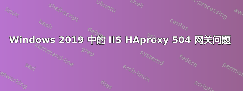 Windows 2019 中的 IIS HAproxy 504 网关问题