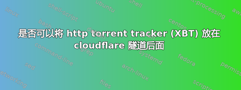 是否可以将 http torrent tracker (XBT) 放在 cloudflare 隧道后面