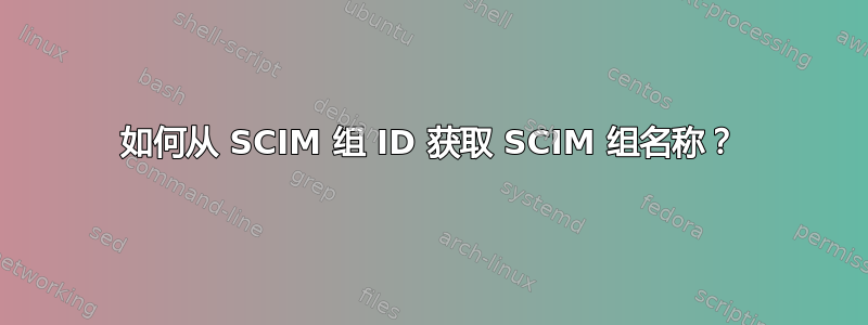 如何从 SCIM 组 ID 获取 SCIM 组名称？