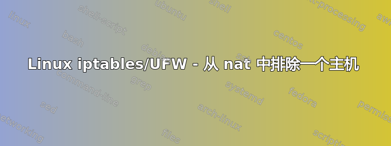 Linux iptables/UFW - 从 nat 中排除一个主机