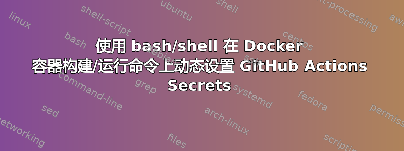 使用 bash/shell 在 Docker 容器构建/运行命令上动态设置 GitHub Actions Secrets