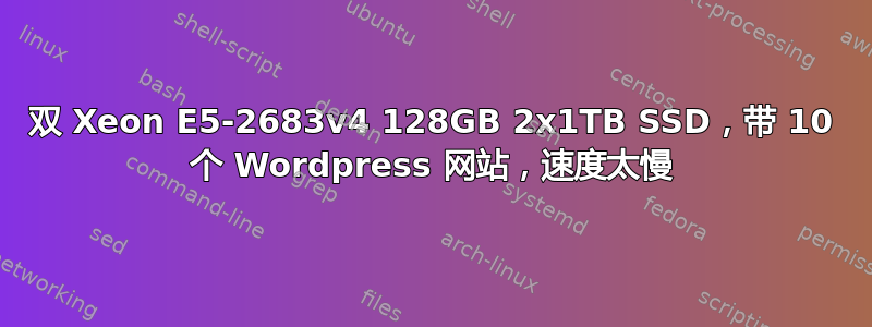 双 Xeon E5-2683v4 128GB 2x1TB SSD，带 10 个 Wordpress 网站，速度太慢