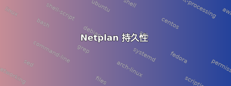 Netplan 持久性