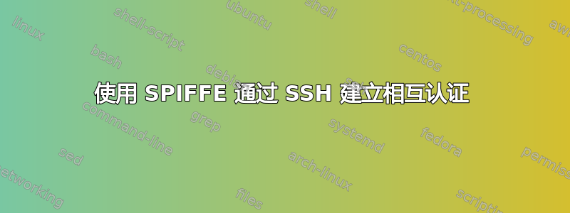 使用 SPIFFE 通过 SSH 建立相互认证