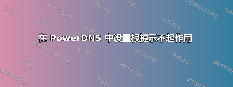 在 PowerDNS 中设置根提示不起作用