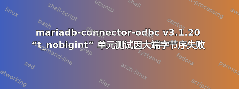 mariadb-connector-odbc v3.1.20 “t_nobigint” 单元测试因大端字节序失败