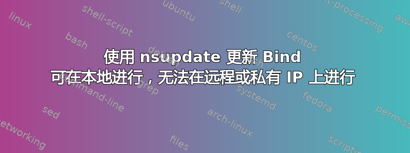 使用 nsupdate 更新 Bind 可在本地进行，无法在远程或私有 IP 上进行