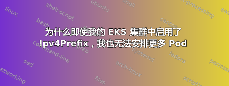 为什么即使我的 EKS 集群中启用了 Ipv4Prefix，我也无法安排更多 Pod