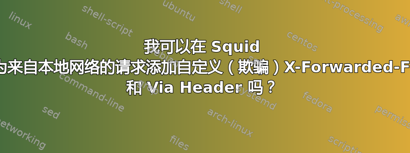 我可以在 Squid 中为来自本地网络的请求添加自定义（欺骗）X-Forwarded-For 和 Via Header 吗？