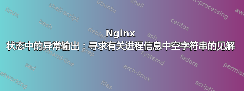 Nginx 状态中的异常输出：寻求有关进程信息中空字符串的见解