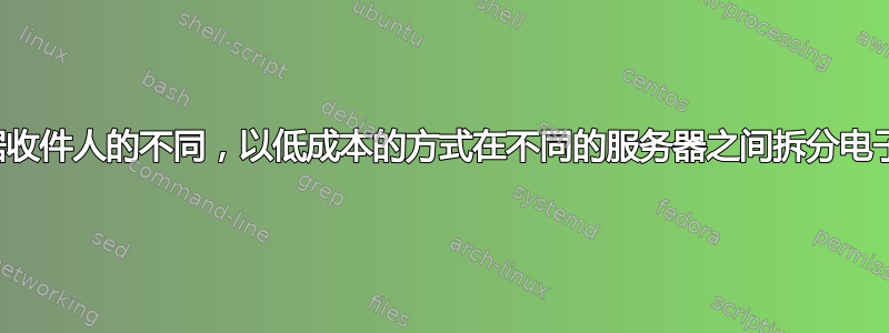 如何根据收件人的不同，以低成本的方式在不同的服务器之间拆分电子邮件？