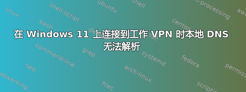 在 Windows 11 上连接到工作 VPN 时本地 DNS 无法解析