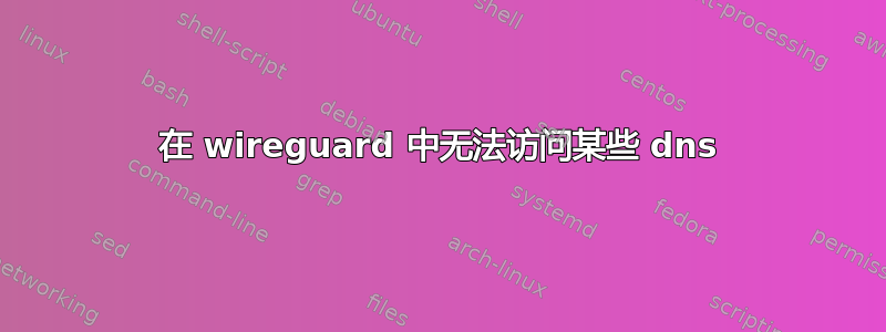 在 wireguard 中无法访问某些 dns