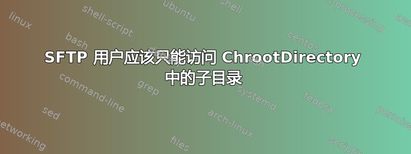 SFTP 用户应该只能访问 ChrootDirectory 中的子目录