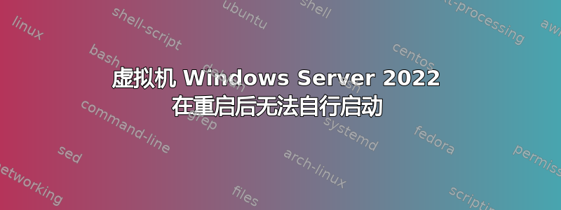 虚拟机 Windows Server 2022 在重启后无法自行启动