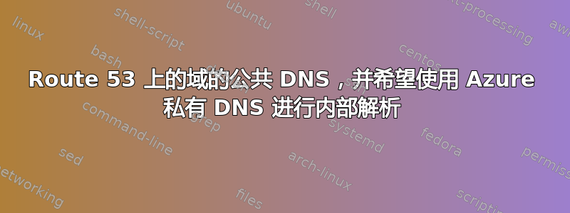 Route 53 上的域的公共 DNS，并希望使用 Azure 私有 DNS 进行内部解析