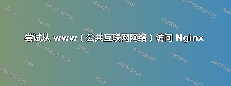 尝试从 www（公共互联网网络）访问 Nginx