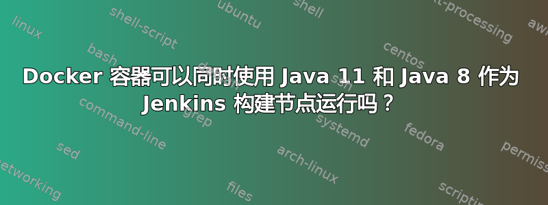 Docker 容器可以同时使用 Java 11 和 Java 8 作为 Jenkins 构建节点运行吗？