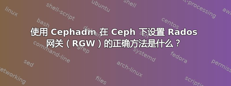 使用 Cephadm 在 Ceph 下设置 Rados 网关（RGW）的正确方法是什么？