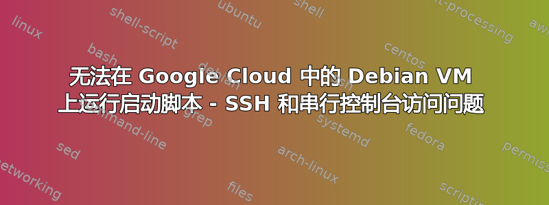 无法在 Google Cloud 中的 Debian VM 上运行启动脚本 - SSH 和串行控制台访问问题