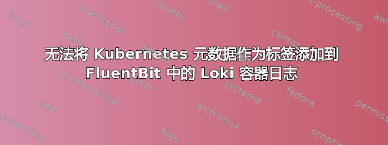 无法将 Kubernetes 元数据作为标签添加到 FluentBit 中的 Loki 容器日志