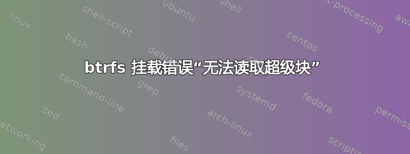 btrfs 挂载错误“无法读取超级块”