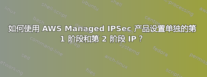 如何使用 AWS Managed IPSec 产品设置单独的第 1 阶段和第 2 阶段 IP？