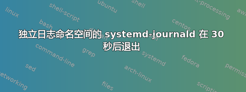 独立日志命名空间的 systemd-journald 在 30 秒后退出