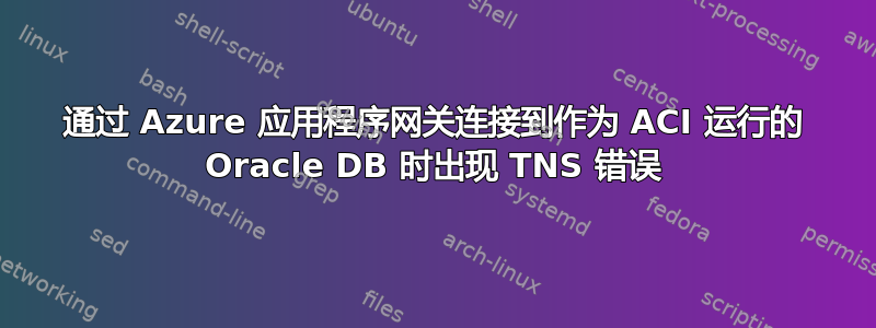 通过 Azure 应用程序网关连接到作为 ACI 运行的 Oracle DB 时出现 TNS 错误