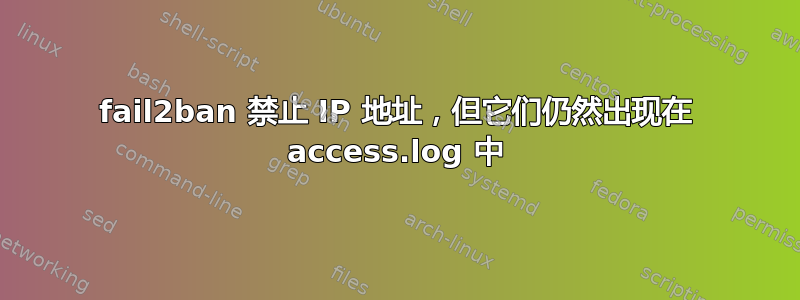 fail2ban 禁止 IP 地址，但它们仍然出现在 access.log 中