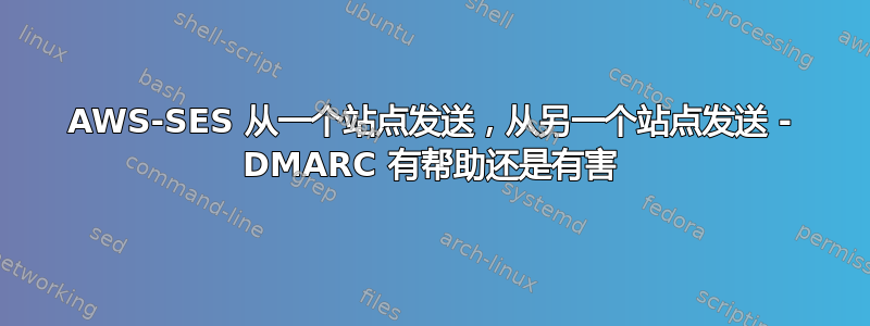 AWS-SES 从一个站点发送，从另一个站点发送 - DMARC 有帮助还是有害