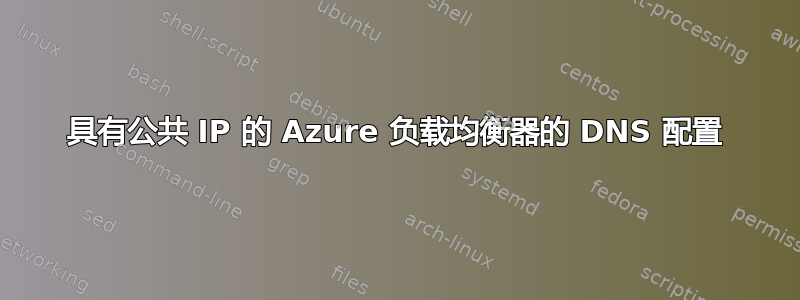 具有公共 IP 的 Azure 负载均衡器的 DNS 配置