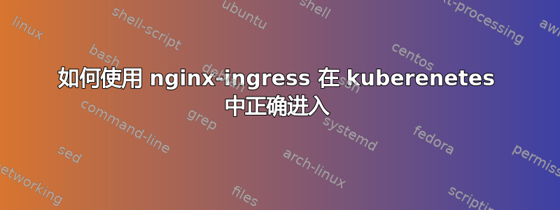 如何使用 nginx-ingress 在 kuberenetes 中正确进入