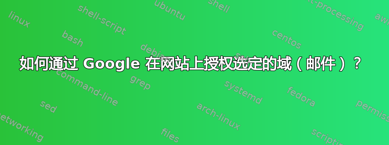 如何通过 Google 在网站上授权选定的域（邮件）？