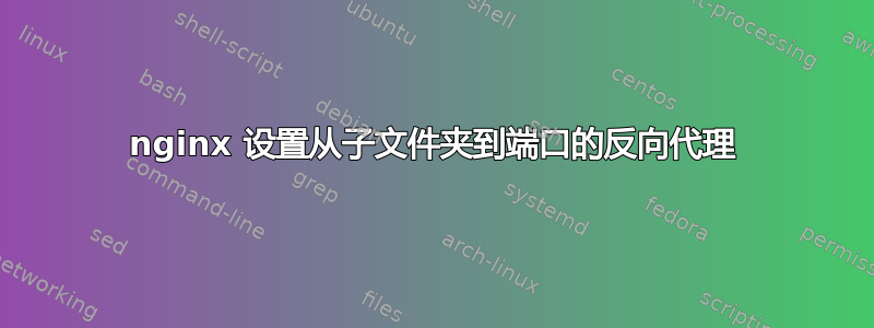 nginx 设置从子文件夹到端口的反向代理