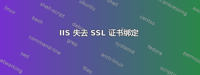 IIS 失去 SSL 证书绑定