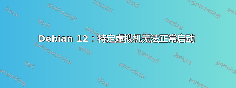 Debian 12：特定虚拟机无法正常启动